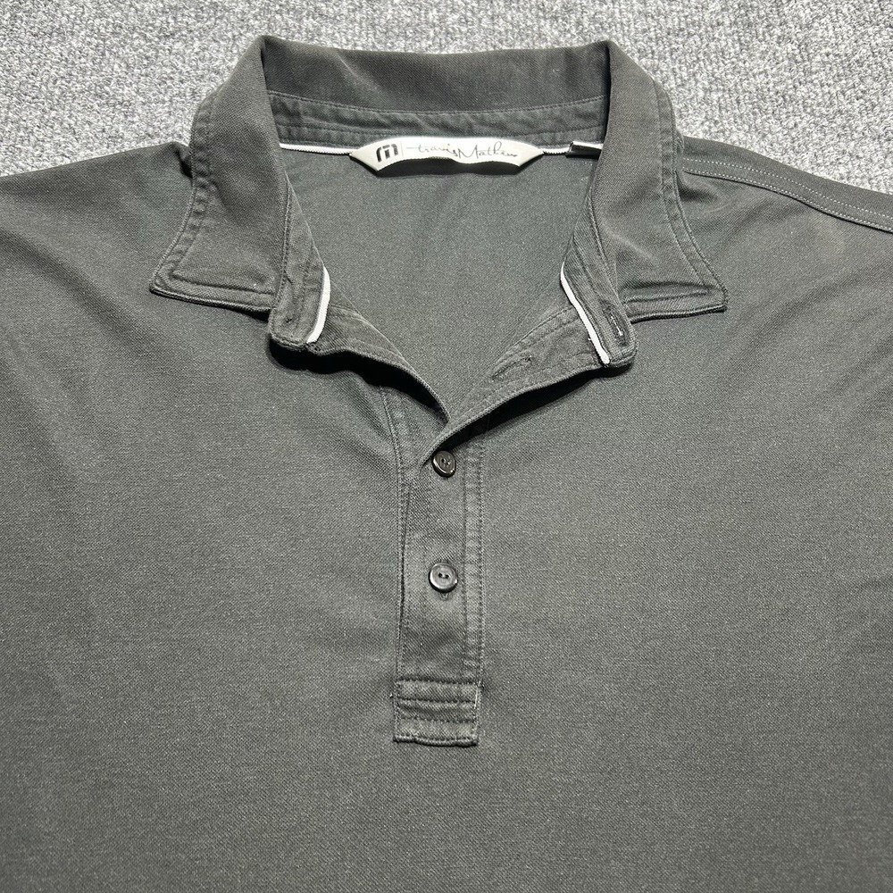 Travis Mathew Polo Golf Shirt Men's Size L Black Pima Cotton Poly Blend